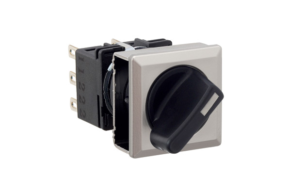 IDEC 16mm Selector Switch; Square; 2-Position; SPDT; Maintained; Black